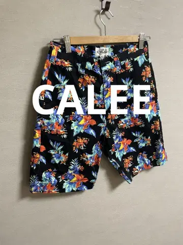 CALEE 하프 팬츠 올 패턴 알로하 블랙 사이즈 S