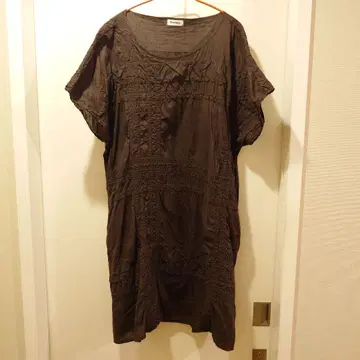 Plantation 브라운 반팔 튜닉