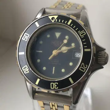 HEUER 쿼츠 다이버 워치 빈티지 블랙/골드
