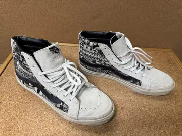 Vans 하이컷 기하학 패턴 스케이트보드 25cm 새상품급