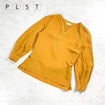 새상품급 PLST 백턱 블라우스 리본 오렌지 사이즈 S*CD633