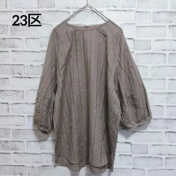 23구 긴팔 블라우스 풀오버 루즈핏 M 브라운 a921