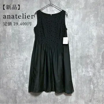 새상품 anatelier 아나텔리어 슬리브리스 원피스 블랙 36