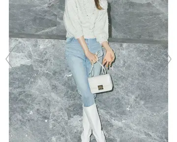 하이 라이즈 슬림 레그 스트레치 테이퍼드 데님 팬츠