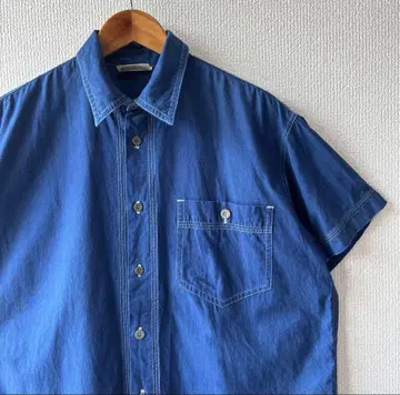 HAI SPORTING GEAR 인디고 염색 반팔 셔츠 80s90s