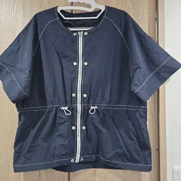 MICALLE MICALLE 노카라 반팔 블루종 네이비