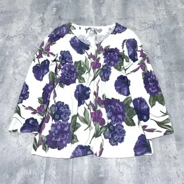 LAURA ASHLEY 가디건 플로럴 올 패턴 내추럴 클래식