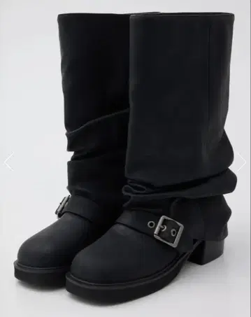 LAGUA GEM LOOSE MIDDLE 부츠 블랙 M 사이즈