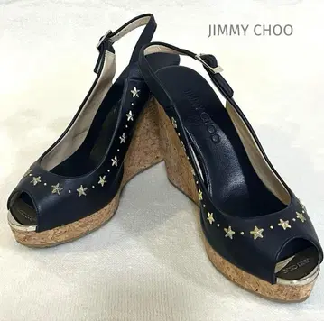 지미추 JIMMY CHOO 웨지솔 스터드 통굽 샌들