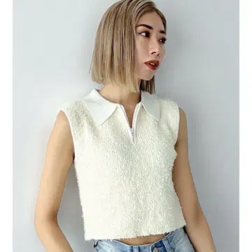 EMODA 프린지 얀 지퍼 탱크탑
