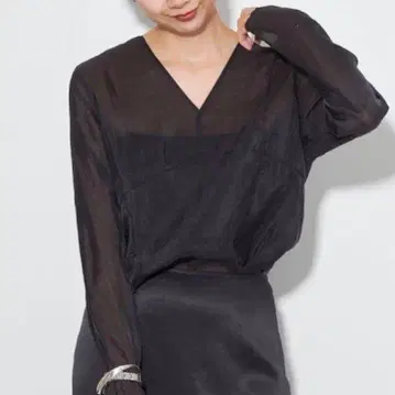 플라주 Plage 2023 AW SILK NYLON SHEER 블라우스