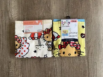 SANRIO 햇볕에 탄 헬로키티 헬로키티 키티 핸드 타월 2종류 세트