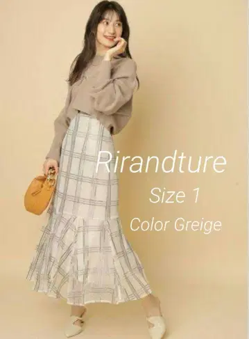 [새상품급] Rirandture 도트 체크 샤샤 스커트 그레이지 S