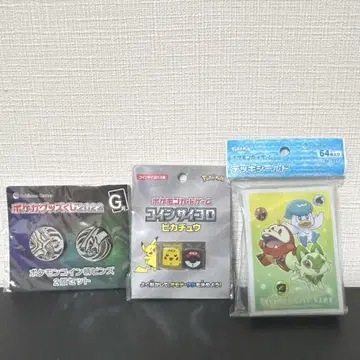 포켓몬 코인 핀즈 2개 세트 & 카드 슬리브