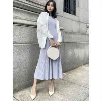 애뉴언스 세미 머메이드 리브 니트 원피스