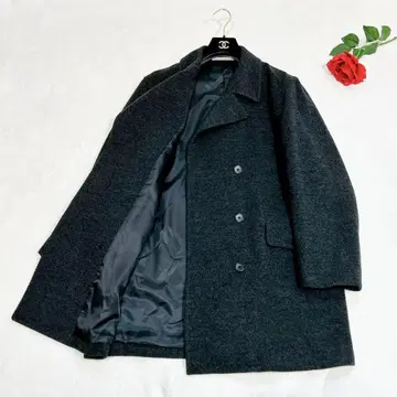 거의 미사용 23구 homme 다크 그레이 울 모헤어 헤링본