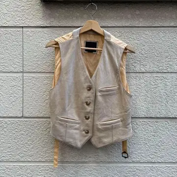 USED USA 구제 의류 베이지 가죽 베스트 M 사이즈 vintage