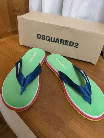 DSQUARED2 비치 샌들 그린/네이비