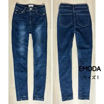 EMODA 스키니 데님 사이즈 1 다크 블루 스트레치