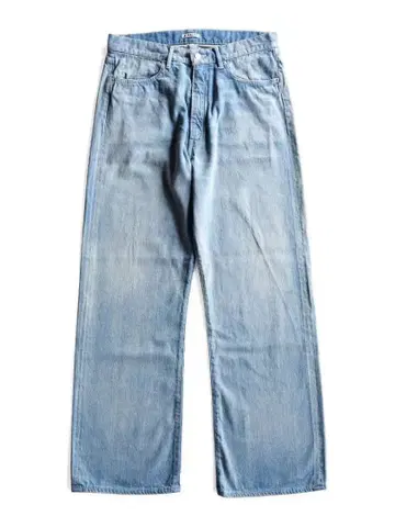 AURALEE SELVEDGE FADED LIGHT DENIM PANTS