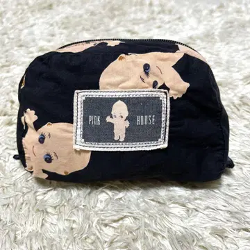 PINK HOUSE 캐릭터 패턴 파우치 블랙