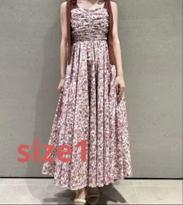 snidel 숄더 리본 플라워 원피스