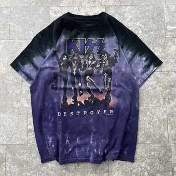 구제 의류 타이다이 티셔츠 00s 키스 kiss 프린트 밴딩 티셔츠