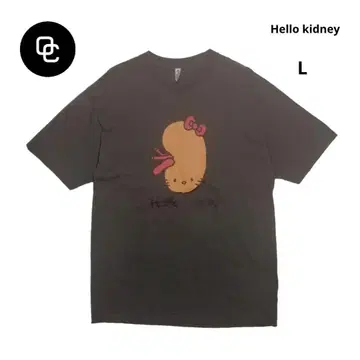 Hello kidney 헬로 키드니 신장 키티 T셔츠 그레이 L