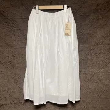 MUJI 개더 스커트 L 화이트