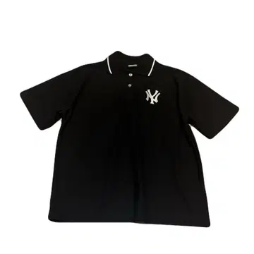 MLB 폴로 셔츠 구제 의류 half vintage y2k 블랙 화이트