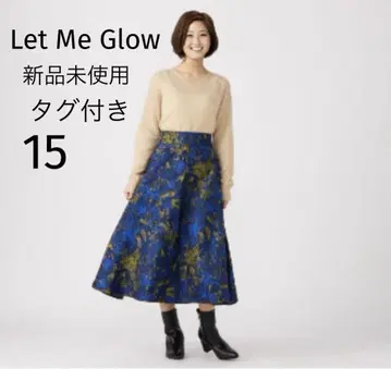 택 포함 새상품 Let Me Glow 자카드 스커트 플레어 롱 15