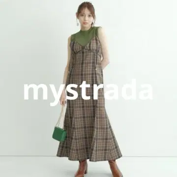 마이 스트라다 체크 머메이드 잔스카 M 브라운