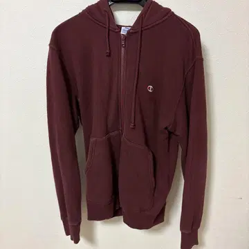 Champion 버건디 집업 후드티 M