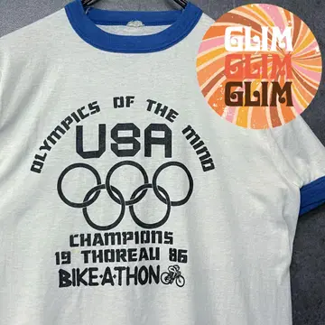 US 구제 의류 빈티지 80s USA 올림픽 링거 티셔츠