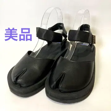 새상품급 SUICOKE 가죽 타비 샌들 23cm 블랙
