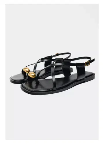 ZARA 메탈 비쥬 스트랩 플랫 샌들 미사용 새상품 36