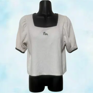 ems 엠즈 티셔츠 아이보리 여성용 블라우스 자수