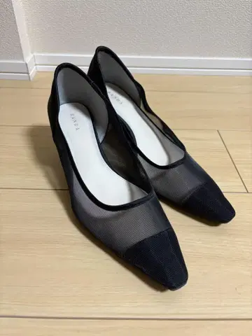 블랙 메쉬 스틸레토 힐 RANDA