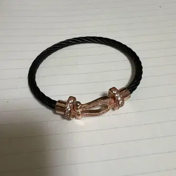 팔찌 로즈 골드 고급스러움 블랙 와이어