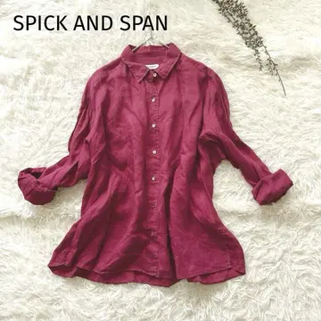 SPICK&SPAN 스픽 앤 스팬 긴팔 린넨 셔츠 린넨 핑크