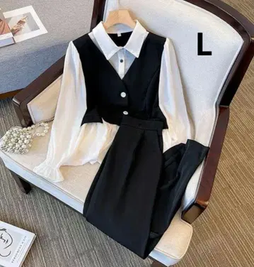 수트 셋업 L 여성용 엄마 수트 셋업 캐주얼 블랙