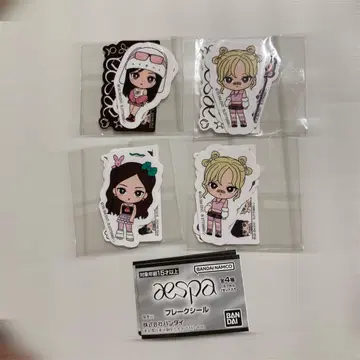 가챠 aespa 플레이크 씰 4개 세트
