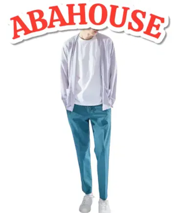[새상품급] ABAHOUSE 솔로 스트레치 린넨 테이퍼드 팬츠 46