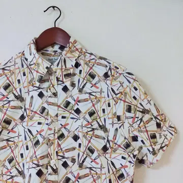 Paul Smith M 붓 패턴 반팔 셔츠 올 패턴