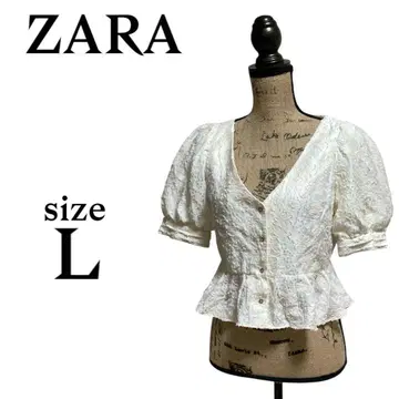 P1995 ZARA 자라 [L] 셔츠 블라우스 쉘 버튼 V넥