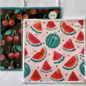 러브라리 손수건 세트 체리 도트 & 수박 도트 한정 미개봉 러브라리