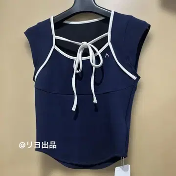 ANDMARY Emma 리본 탑 네이비