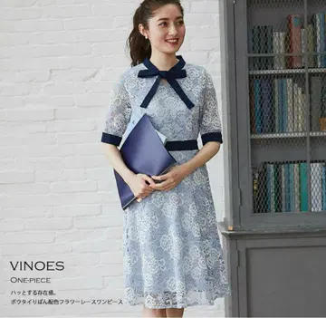 tocco closet 꽃무늬 레이스 원피스 스카이블루
