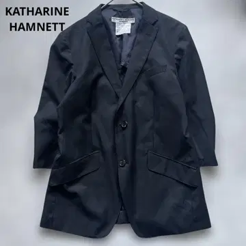 KATHARINE HAMNETT 네이비 싱글 라이더 자켓 7부 소매