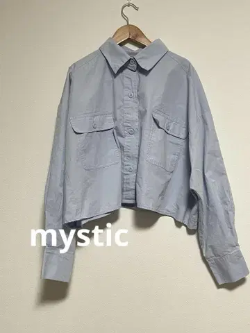 mystic 미스틱 오버 숏 셔츠 블루